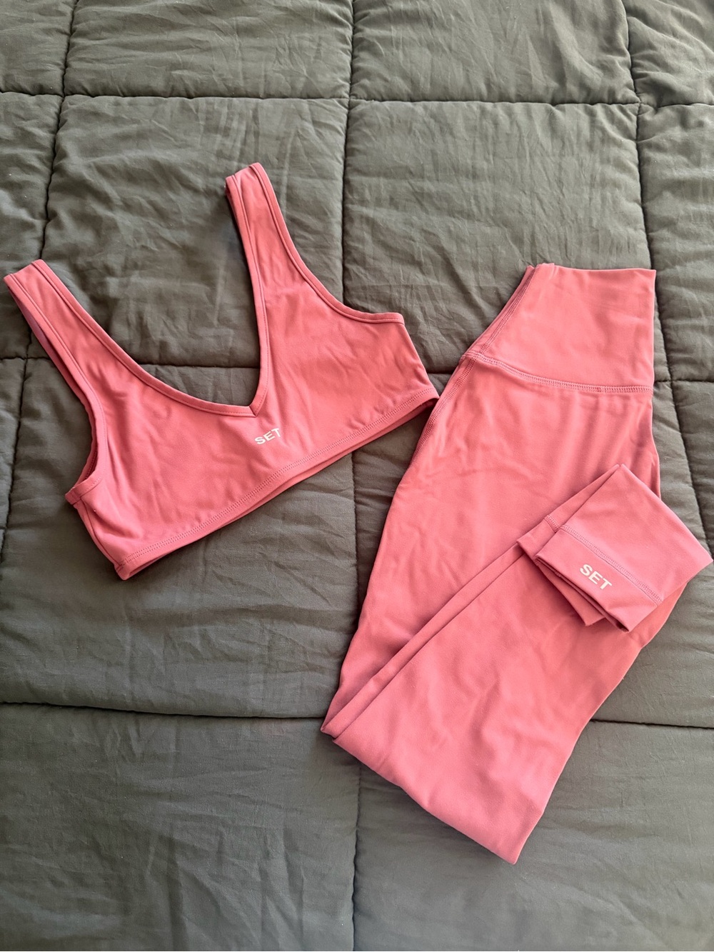 SET Active Pink Seamless Sports Bra & Legging Set